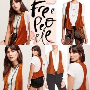 Free people new with Tags velvet vest in honey NWT